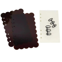 A6 Black Petal Acrylic Binder Cover for DIY Journal Planner and Office Stationery A