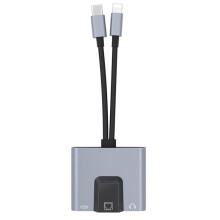 Typ-C Till 3,5 mm RJ45-Hubb USB C Till Ethernet LAN-Nätverksadapter med Ljudport Dockningsstation för Telefon Bärbar Dator