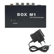 Miniature PreAmplifier Phono Turntable Preamp for Records Low Noise Technology for Purely Sound W/H Power Button EU Plug