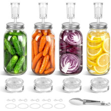 Fermentation Kit for Wide Mouth Mason Jars Stainless Steel Fermentation Lids,Glass Weights,Airlock System (Jars Without)