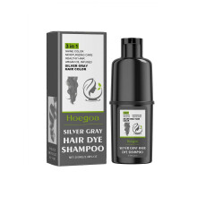 (Grey) Hair Dye shampoo, 3 in 1 Hair Dye Shampoo for Gray Hair, Herbal Ingredients Shampoo Hair Color Shampoo for Women Men Grey Coverage Shampoo