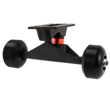 4 Sets Skate Board Wheels Aluminum Alloy Skateboard Trucks Rubber Four-Wheel Longboard Parts ,Black