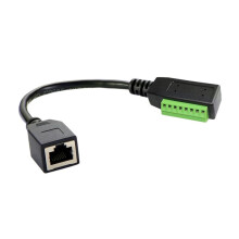 RJ45 8P8C Female to 8Pin Solderless Terminal Block Cable RJ45 to Screw Terminal Block Adapter