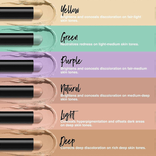 Multi-Use Face Contour Stick,Highlighter & Concealer Stick, Combo Use for Correcting Color Balancing (6 Colors Set)