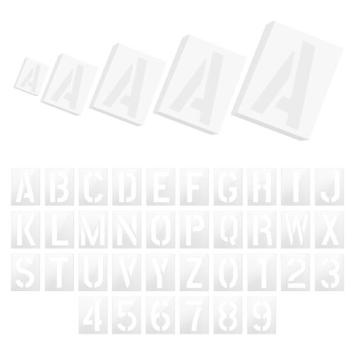 180 Estênceis de Letras e Números, 5 Tamanhos: 1, 2, 3, 4 e 5 Polegadas para Pintura