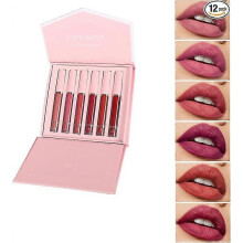 (B) 6 colors matte liquid lipstick adjust matte Nude waterproof long lasting non-stick cup does not fade lip gloss