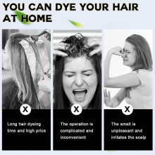 (black) Hair Dye Shampoo 3 in 1 for Gray Hair Coverage, Hair Color Shampoo for Women Men, Natural Herbal Ingredients Shampoo, 500ML