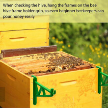(Green) 6pcs Beehive Frame Holder, Beekeeping Bee Frame Holder Beehive Hanger Apiarist Tool Accessory for Honey Harvesting & Inspection