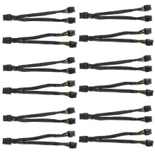 12PCS GPU PCIe 8 Pin Female to Dual 2X 8 Pin(6+2)Male PCI Express Power Adapter Braided Y-Splitter Extension Cable,20cm