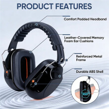 Adjustable Noise Cancelling Ear Muffs for Adults, SNR 33dB, Ideal for Construction and Shooting Green