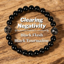 (L2172-bk new bracelet) New Fashionably Cut Black Glittering Energy Stone Crystal Bead Bracelet—Healing Stone