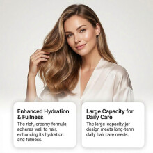 Coconut Hair Mask, Deep Conditioning Moisturizing Treatment Smoothing Oil Film for Nourishing, Hair Care, 250g