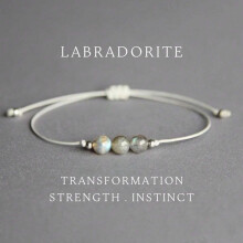 (L1974) Natural Moonstone Braided Bracelet Adjustable Stone Rope for Women Sparkling Gemstone Handmade Jewelry for Daily Wear Gift