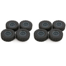 8Pcs Rubber Wheel Rim Tire Tyre for RC 1/16 Climbing Crawler Car WPL B-1/B-24/C-14/C-24/B-16 Deep