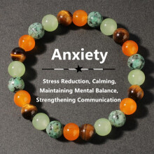 (L1357) Natural Agate Raw Stone Bracelet Orange Handmade Tiger Eye Turquoise Crystal Beads Energy Jewelry for Women