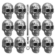 12Pcs Skull Rivets Buttons Stud Goth Mental Conchos Pins for Leather , Leather Belts, Shoes, Bags, Fabric A