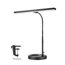 Dimmable LED Piano Light, 2-in-1 Clamp Base Piano Lamp Flexible Gooseneck with 3 Colors Modes, Adjustable Height EU Plug