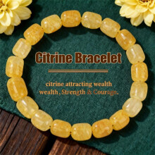 (L2091) Bohemian Irregular Crystal Beaded Bracelet Yellow Citrine Healing Jewelry for Women