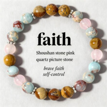 (TM0004) Fashion Commute Bracelet Round Beads Shoushan Stone Picture Stone Beaded Bracelet Trendy Jewelry Unisex Multiple Colors