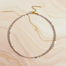 (Pink White) Boho Titanium Steel Choker for Party & Daily Wear