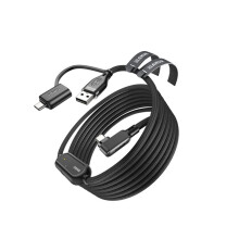 AMVR VR Link Cable for Quest3/3S/2/Pro/Pico4/Pico4 Ultra/Steam VR 5M High Speed Data Transfer Cord VR Gaming Accessories