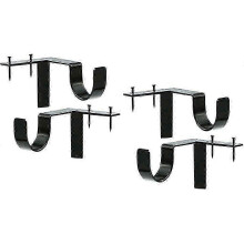 4 Pieces Heavy Duty Metal Curtain Pole Holders, Suitable for Various Window Rods