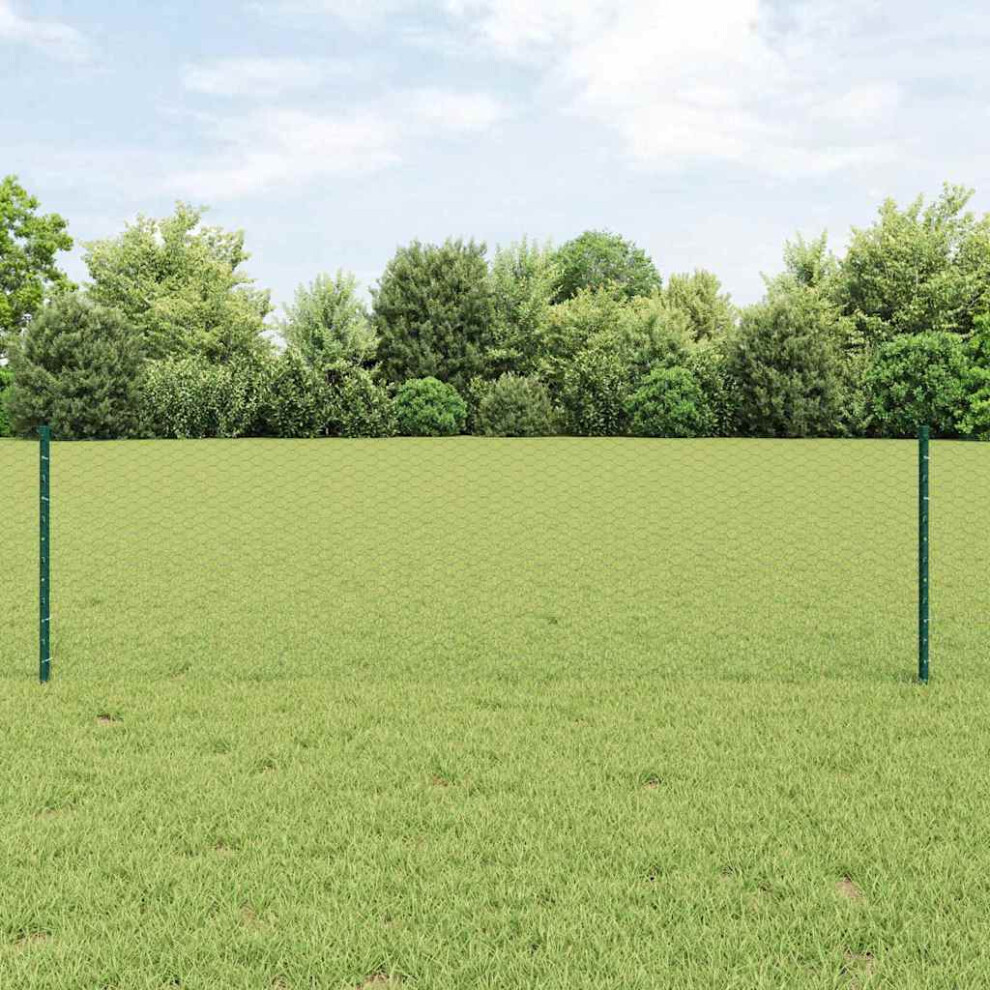 Vidaxl Welded Wire Fence 100 X 0.6 M (W X H) Pvc-Coated Steel Green 8721158930286
