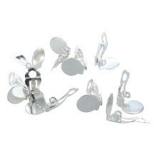 10X BOUCLE D'OREILLE CLIP SUPPORT A COLLER 10MM PLAQUE