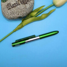 (green) New multi-functional four-in-one toy folding lamp pen, phone stand, LED light, touchscreen ballpoint pen