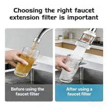 Kitchen Faucet Extension Tube with 360 Rotation, Splash-Proof Flexible Aerator, Detachable Washable Filter, White 7.9 Inch for Kitchen Garage Garden