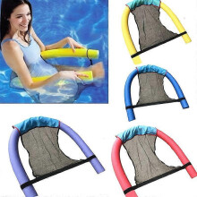 Mesh Pool Sling Chair, Comfortable Floating Lounge with Colorful Panels, Random Color for Pool Lake Beach Backyard