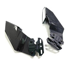 1 Pair Carbon Fiber Color Adjustable Side Wing Spoiler Fairing with Rear View Mirrors for