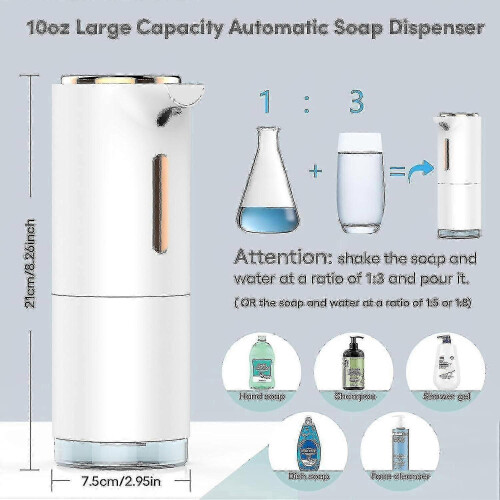 3-level Automatic Foaming Soap Dispenser, 10oz Foaming Hand Soap Dispenser with Aromatherapy