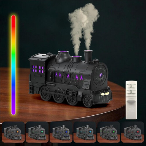 Train Humidifier Aroma Diffuser, Cool Mist Quiet Aromatherapy Diffuser for Rooms, Bedrooms, Desks, Multicolored 1