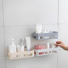 (5mmx3meter) Bathroom Shelf 26*10*6cm Adhesive Storage Rack Hooks Kitchen Home Decoration Corner Shower Shelf Rack Storage Rack Accessories