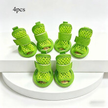 (XL, Green) Small Dog Sandals, Non-Slip Breathable Open-Toe Pet Shoes with Adjustable Velcro Straps, Soft Sole for Indoor Outdoor Wear