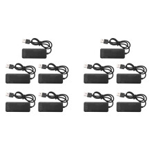 10X 3 Port Usb 2.0 Hub External 7.1Ch Sound Card Headset Microphone Adapter for Pc Black