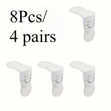 Child Safety Lock Set 8 Pcs 4 Pairs, No-Drill ABS Locks for Cabinets Drawers Refrigerator, Baby Proofing White