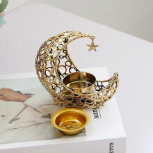 (Black) 2023 Ramadan Metal Candle Holder Banner Decoration For Eid Al Adha Muslims Gift