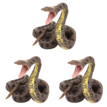 3X Children'S Toy Snake Model Simulation Reptile  Python  Python Wild Animal Snake Model