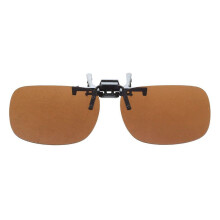 5X Unisex Dark Brown Rectangle Flip Clip Polarized Sunglasses