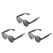 3X Cute Unisex Goth Goggles Glasses Retro Flip Round Sunglasses