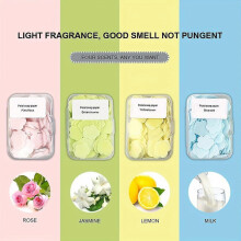 (Bule) Rose Scented Petal Foam Soap Sheets, Travel-Friendly Disposable Hand Wash Paper for Office School Outdoor, Glycerin-Based Compact Box
