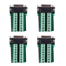 4X DB15 D-SUB VGA 15pin Female Adapter Jack Terminal Breakout PCB Board