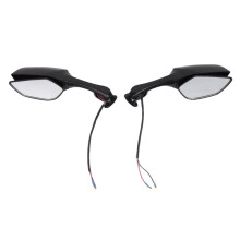 Motorcycle Rearview Rear View Side Mirrors with LED Turn Signal Light for ZX-10R ZX10R ZX 10R 2011 - 2014