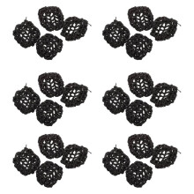 Hotel Waitress Elastic Nylon Black Snood Net Ballet Bun Hair Covers Ornament 24 Pcs