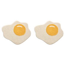 2X Poached Egg Carpet Children'S Floor Mat Cartoon Carpet Anti-Slip Floor Mat Soft Comfortable Absorbent Home Decor C