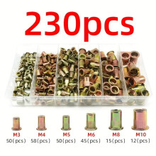 Kit d'écrous en U, 100 pièces, en acier inoxydable, galvanisé coloré, jeu de clips d'écrou pour panneaux de carrosserie