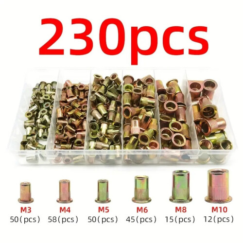 U Nut Kit 100 τμχ από ανοξείδωτο ατσάλι Πολύχρωμο γαλβανισμένο σετ κλιπ