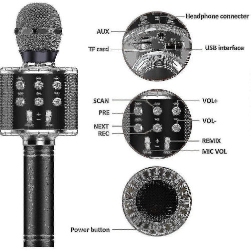Portable Bluetooth Karaoke Microphone Wireless Professional Speaker Home Ktv Handheld Microphone(rose Gold) 1